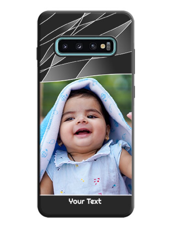 Custom Mixed Wave Lines - Photo on Space Black Soft Matte Mobile Cover - Galaxy S10 Plus