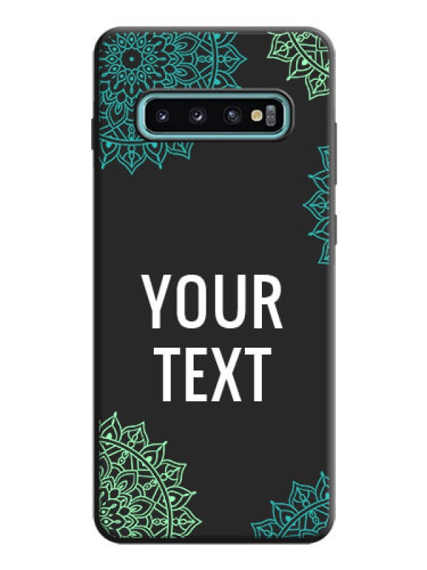 Custom Your Name with Floral Design on Space Black Custom Soft Matte Back Cover - Galaxy S10 Plus