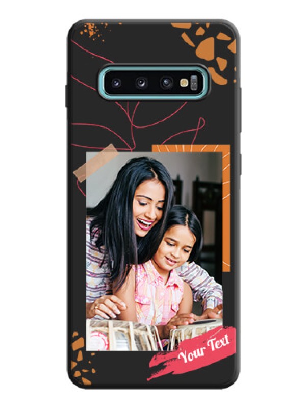 Custom Orange Photo Frame on Space Black Custom Soft Matte Phone Back Cover - Galaxy S10 Plus