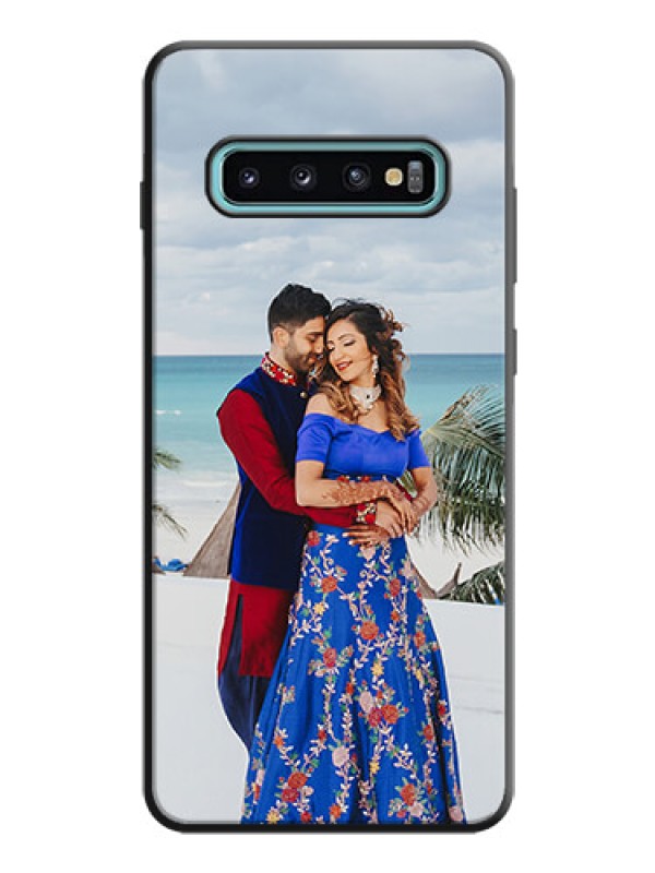Custom Full Single Pic Upload On Space Black Personalized Soft Matte Phone Covers -Samsung Galaxy S10 Plus