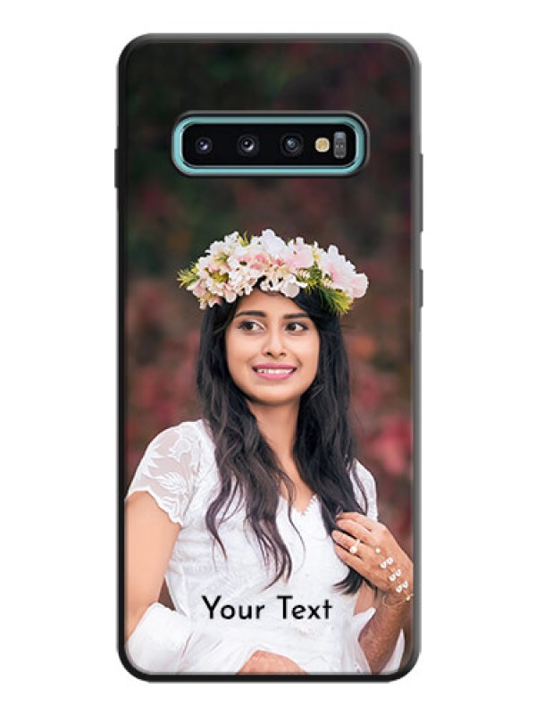 Custom Full Single Pic Upload With Text On Space Black Personalized Soft Matte Phone Covers -Samsung Galaxy S10 Plus