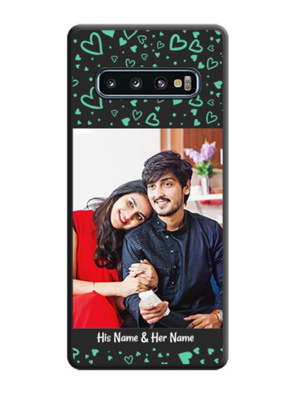Custom Sea Green Indefinite Love Pattern on Photo on Space Black Soft Matte Mobile Cover - Galaxy S10