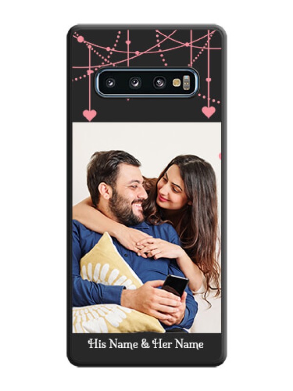 Custom Pink Love Hangings with Text on Space Black Custom Soft Matte Back Cover - Galaxy S10