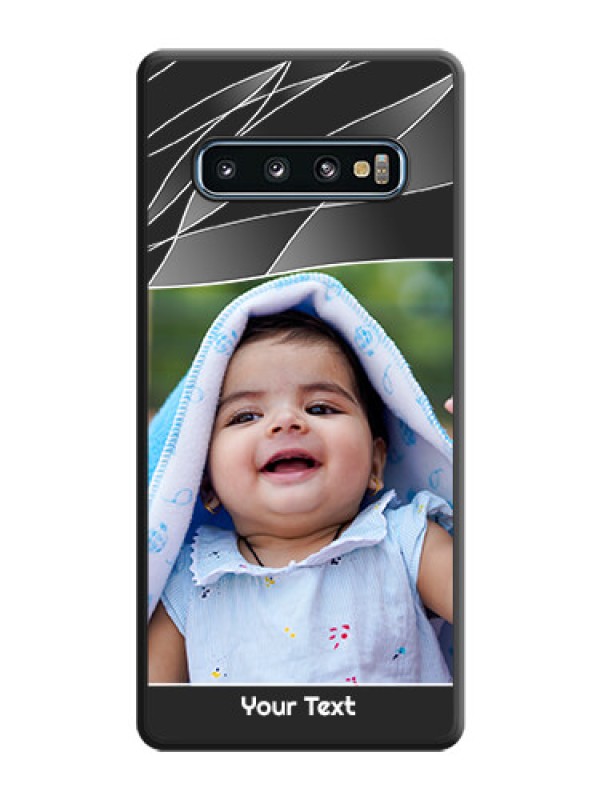 Custom Mixed Wave Lines on Photo on Space Black Soft Matte Mobile Cover - Galaxy S10