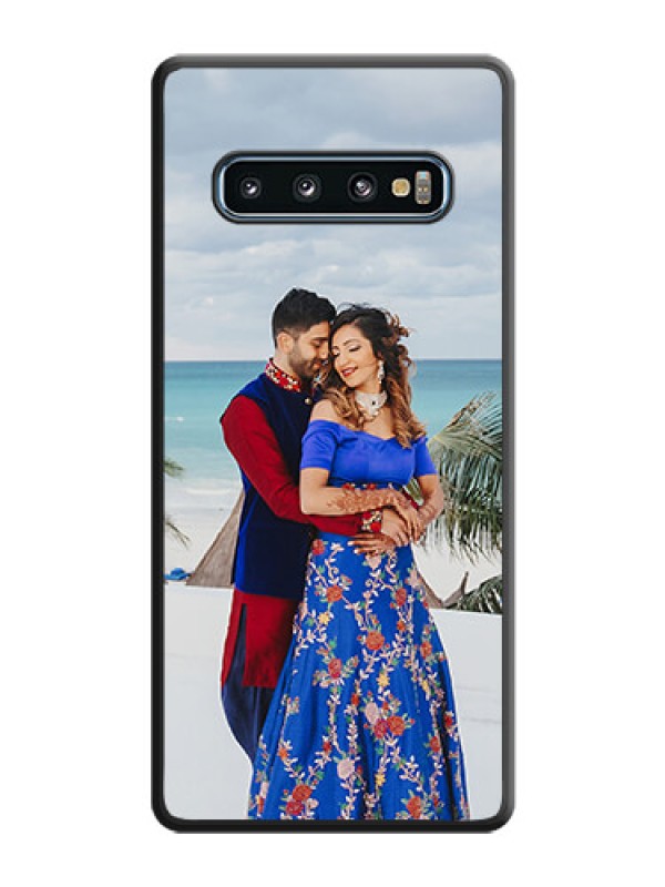 Custom Full Single Pic Upload On Space Black Personalized Soft Matte Phone Covers -Samsung Galaxy S10