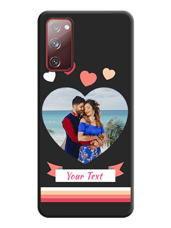 Custom Love Shaped Photo with Colorful Stripes on Personalised Space Black Soft Matte Cases - Galaxy S20 FE 5G
