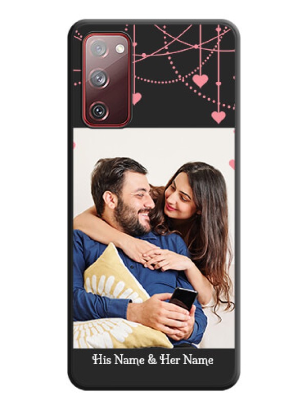 Custom Pink Love Hangings with Text on Space Black Custom Soft Matte Back Cover - Galaxy S20 FE 5G
