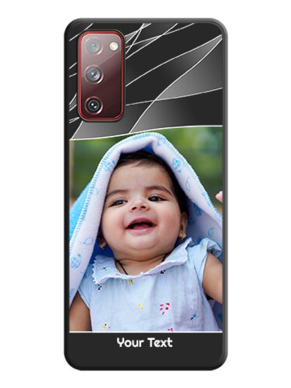 Custom Mixed Wave Lines on Photo on Space Black Soft Matte Mobile Cover - Galaxy S20 FE 5G