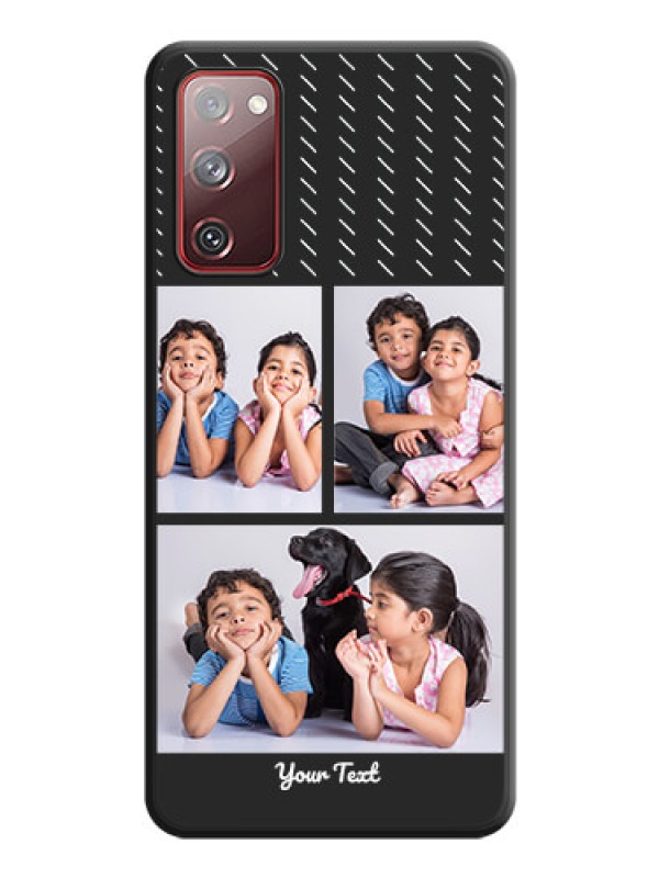 Custom Cross Dotted Pattern with 2 Image Holder  on Personalised Space Black Soft Matte Cases - Galaxy S20 FE 5G