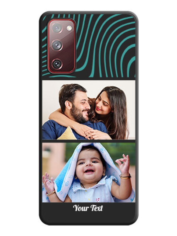 Custom Wave Pattern with 2 Image Holder on Space Black Personalized Soft Matte Phone Covers - Galaxy S20 FE 5G