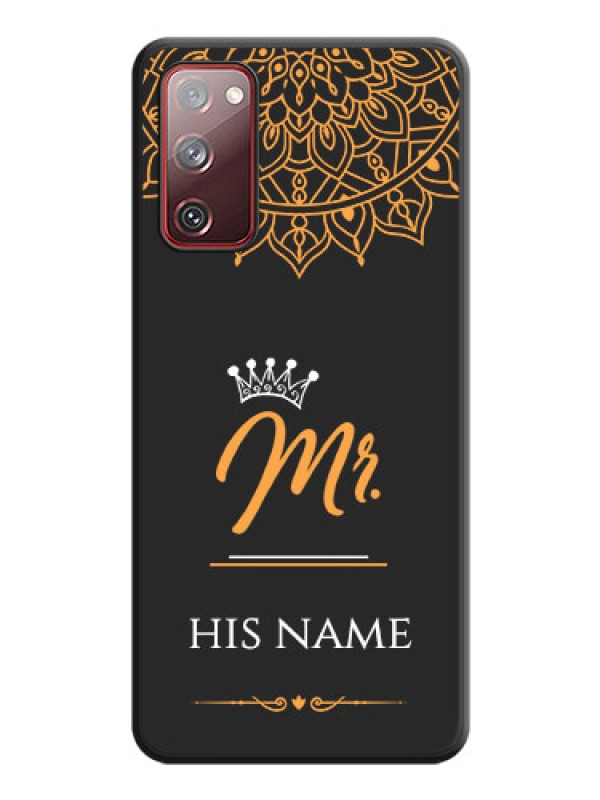 Custom Mr Name with Floral Design  on Personalised Space Black Soft Matte Cases - Galaxy S20 FE 5G