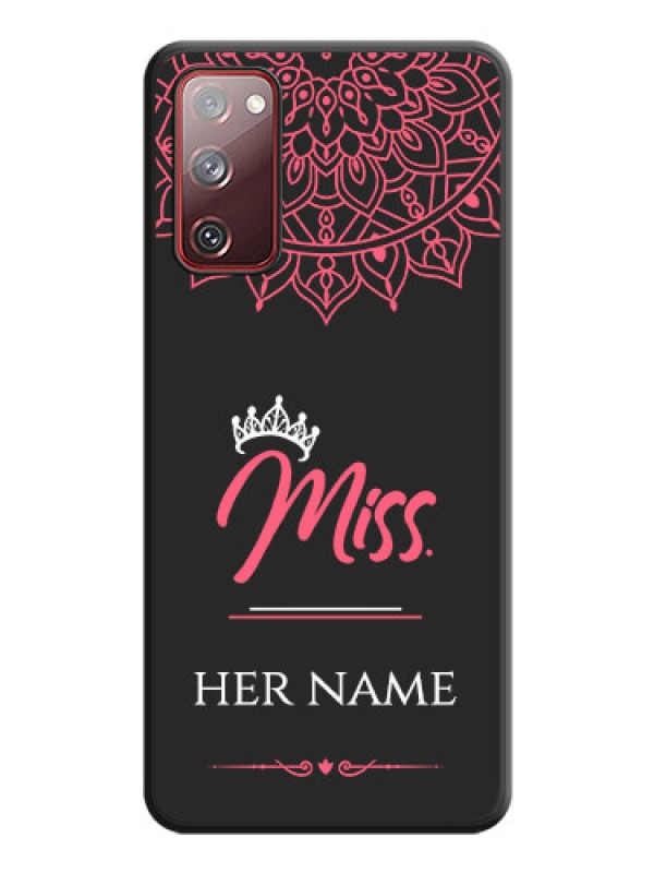 Custom Mrs Name with Floral Design on Space Black Personalized Soft Matte Phone Covers - Galaxy S20 FE 5G