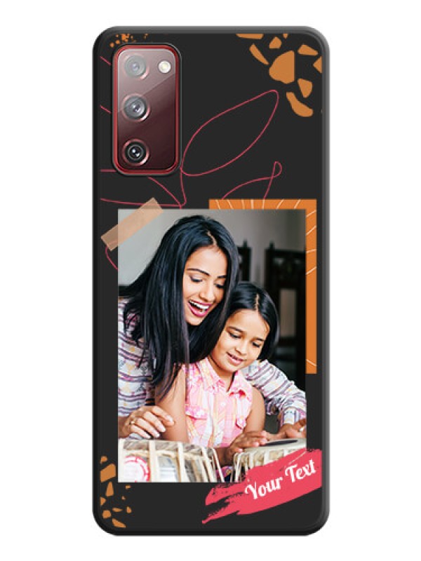 Custom Orange Photo Frame on Space Black Custom Soft Matte Phone Back Cover - Galaxy S20 FE 5G