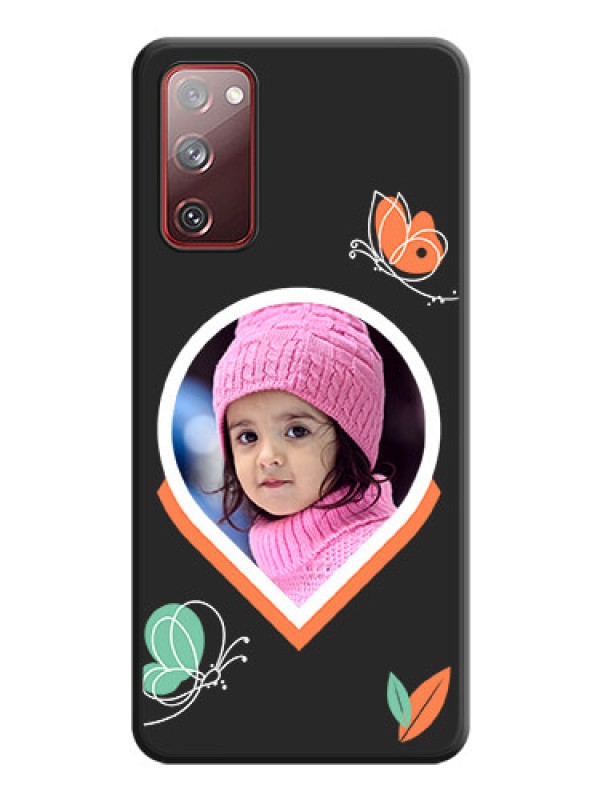 Custom Upload Pic With Simple Butterly Design On Space Black Personalized Soft Matte Phone Covers -Samsung Galaxy S20 Fe 5G