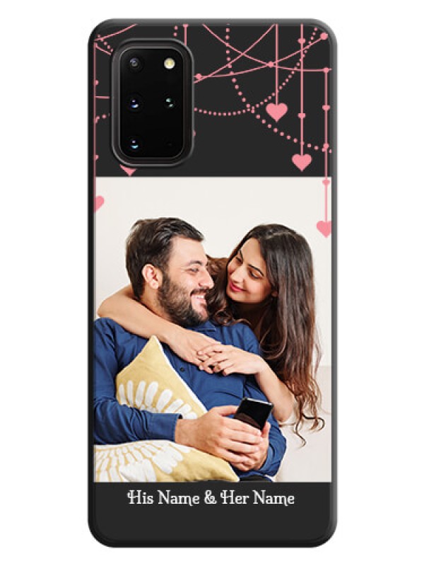 Custom Pink Love Hangings with Text on Space Black Custom Soft Matte Back Cover - Galaxy S20 Plus