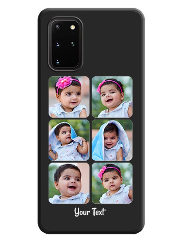 Custom Floral Art with 6 Image Holder - Photo on Space Black Soft Matte Mobile Case - Galaxy S20 Plus
