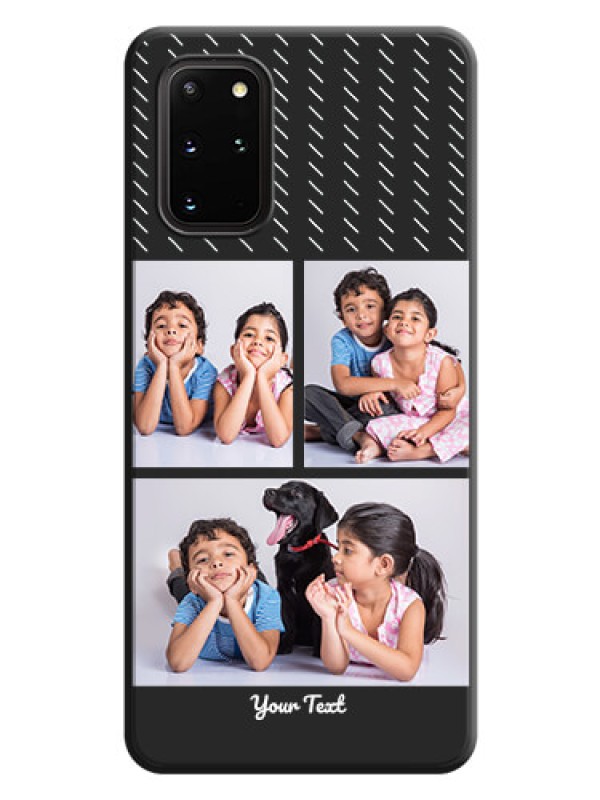 Custom Cross Dotted Pattern with 2 Image Holder  on Personalised Space Black Soft Matte Cases - Galaxy S20 Plus