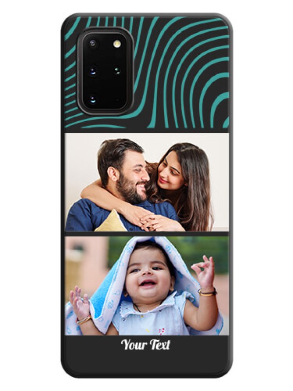 Custom Wave Pattern with 2 Image Holder on Space Black Personalized Soft Matte Phone Covers - Galaxy S20 Plus