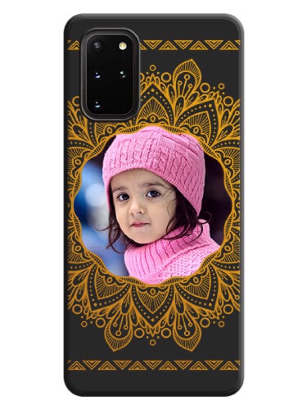 Custom Round Image with Floral Design - Photo on Space Black Soft Matte Mobile Cover - Galaxy S20 Plus