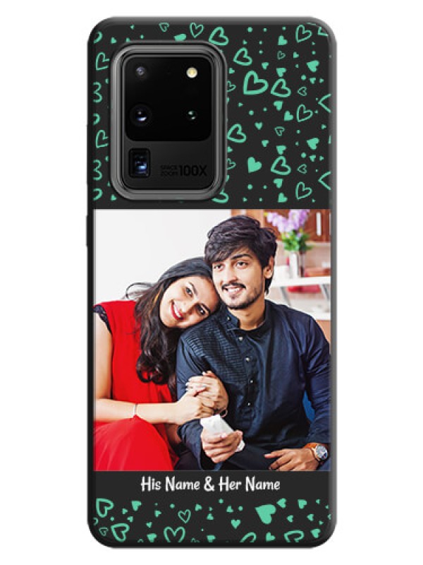 Custom Sea Green Indefinite Love Pattern - Photo on Space Black Soft Matte Mobile Cover - Galaxy S20 Ultra