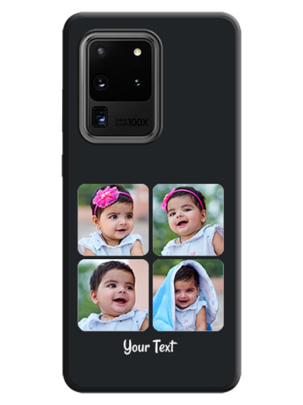 Custom Floral Art with 6 Image Holder - Photo on Space Black Soft Matte Mobile Case - Galaxy S20 Ultra