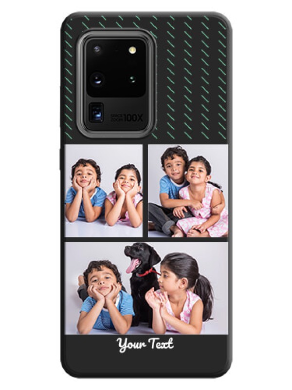 Custom Cross Dotted Pattern with 2 Image Holder  on Personalised Space Black Soft Matte Cases - Galaxy S20 Ultra