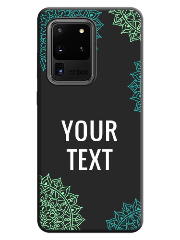 Custom Your Name with Floral Design on Space Black Custom Soft Matte Back Cover - Galaxy S20 Ultra