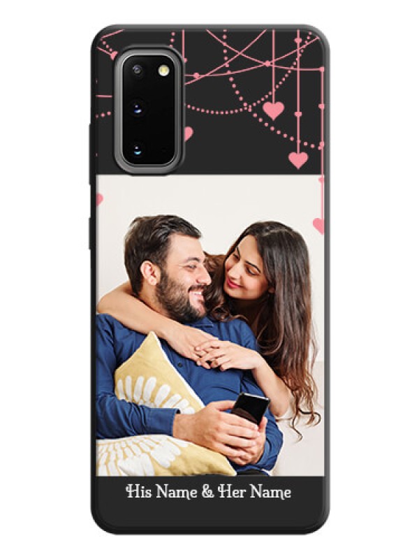 Custom Pink Love Hangings with Text on Space Black Custom Soft Matte Back Cover - Galaxy S20