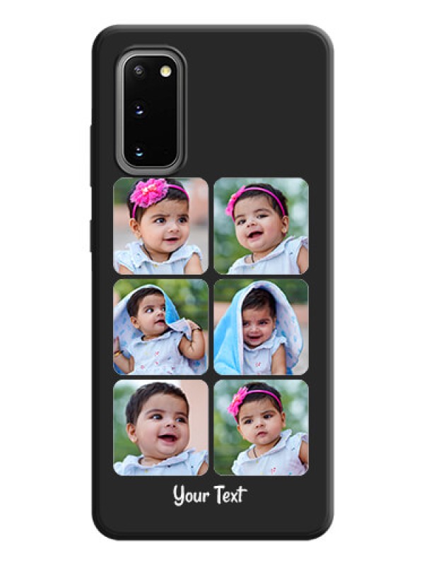 Custom Floral Art with 6 Image Holder - Photo on Space Black Soft Matte Mobile Case - Galaxy S20