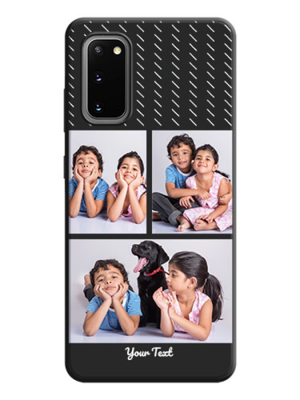 Custom Cross Dotted Pattern with 2 Image Holder  on Personalised Space Black Soft Matte Cases - Galaxy S20