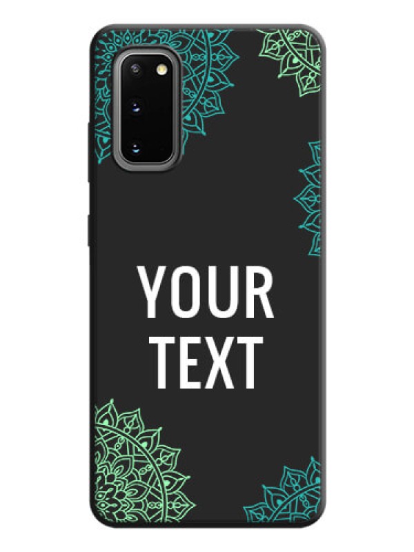 Custom Your Name with Floral Design on Space Black Custom Soft Matte Back Cover - Galaxy S20