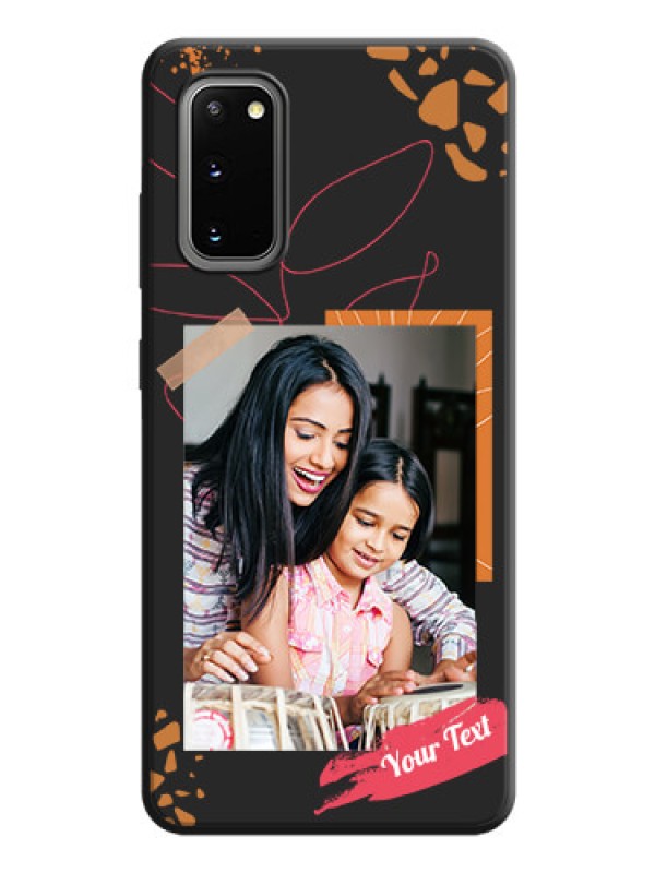 Custom Orange Photo Frame on Space Black Custom Soft Matte Phone Back Cover - Galaxy S20