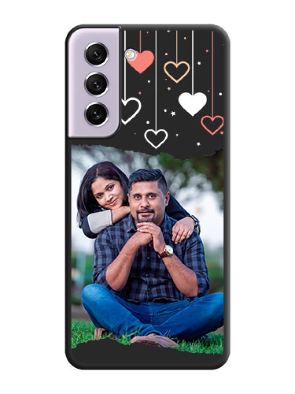 Custom Love Hangings with Splash Wave Picture on Space Black Custom Soft Matte Phone Back Cover - Galaxy S21 FE 5G