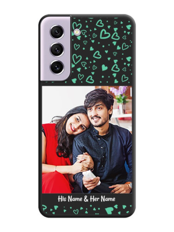 Custom Sea Green Indefinite Love Pattern on Photo on Space Black Soft Matte Mobile Cover - Galaxy S21 FE 5G