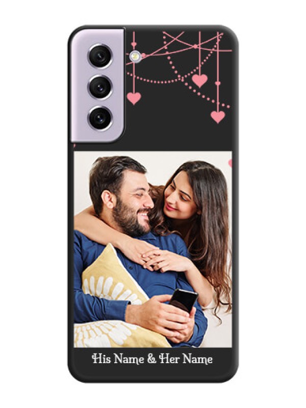Custom Pink Love Hangings with Text on Space Black Custom Soft Matte Back Cover - Galaxy S21 FE 5G