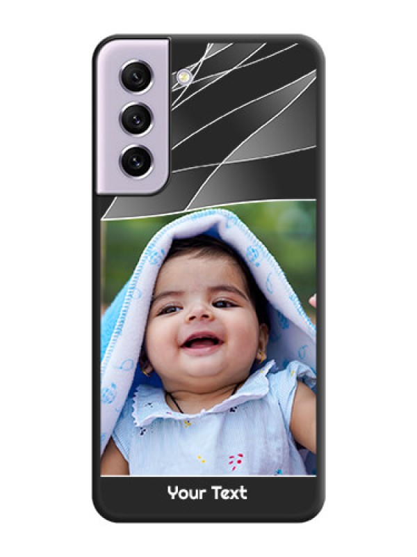 Custom Mixed Wave Lines on Photo on Space Black Soft Matte Mobile Cover - Galaxy S21 FE 5G