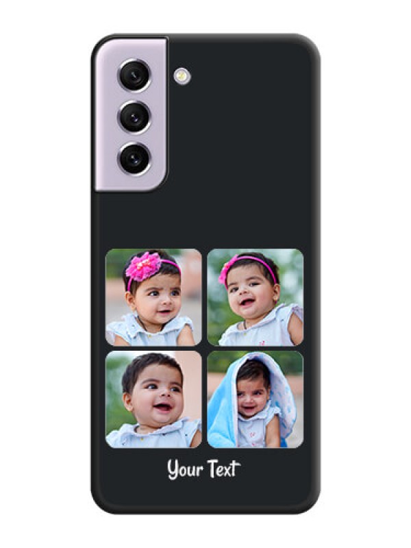 Custom Floral Art with 6 Image Holder on Photo on Space Black Soft Matte Mobile Case - Galaxy S21 FE 5G