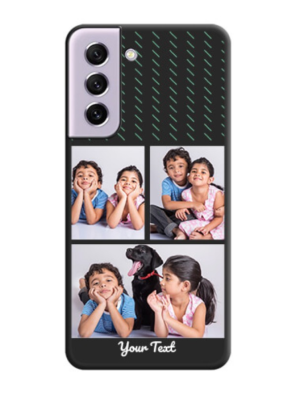 Custom Cross Dotted Pattern with 2 Image Holder  on Personalised Space Black Soft Matte Cases - Galaxy S21 FE 5G