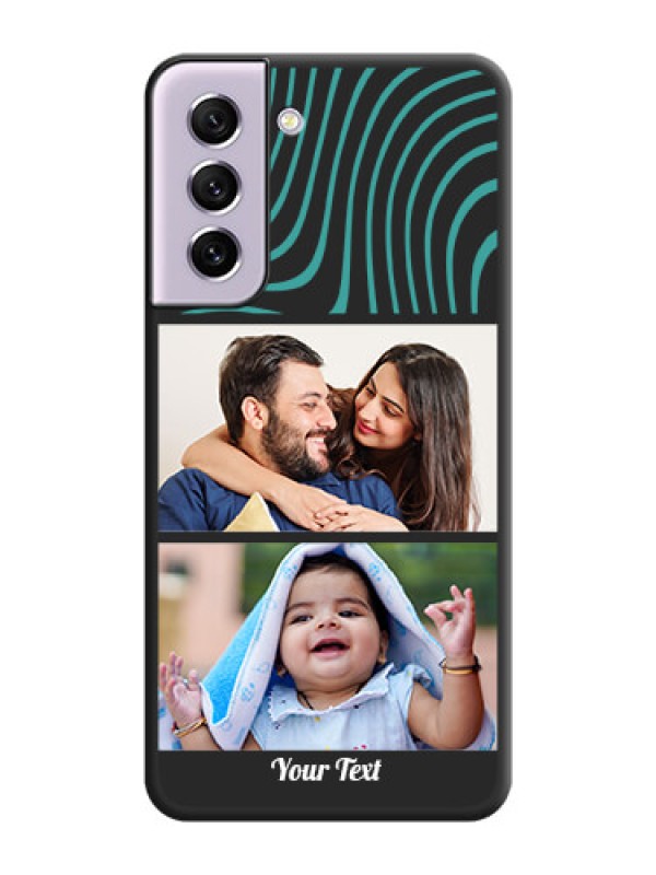 Custom Wave Pattern with 2 Image Holder on Space Black Personalized Soft Matte Phone Covers - Galaxy S21 FE 5G