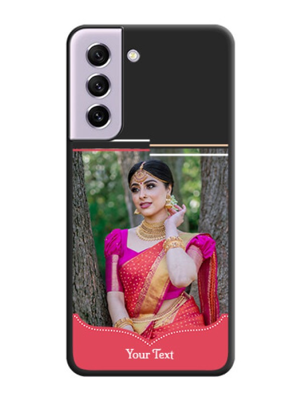 Custom Classic Plain Design with Name on Photo on Space Black Soft Matte Phone Cover - Galaxy S21 FE 5G