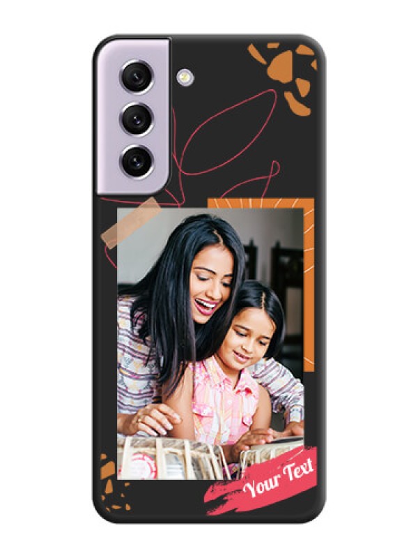 Custom Orange Photo Frame on Space Black Custom Soft Matte Phone Back Cover - Galaxy S21 FE 5G