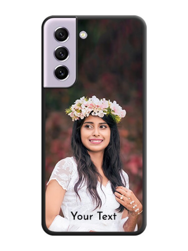Custom Full Single Pic Upload With Text On Space Black Personalized Soft Matte Phone Covers -Samsung Galaxy S21 Fe 5G
