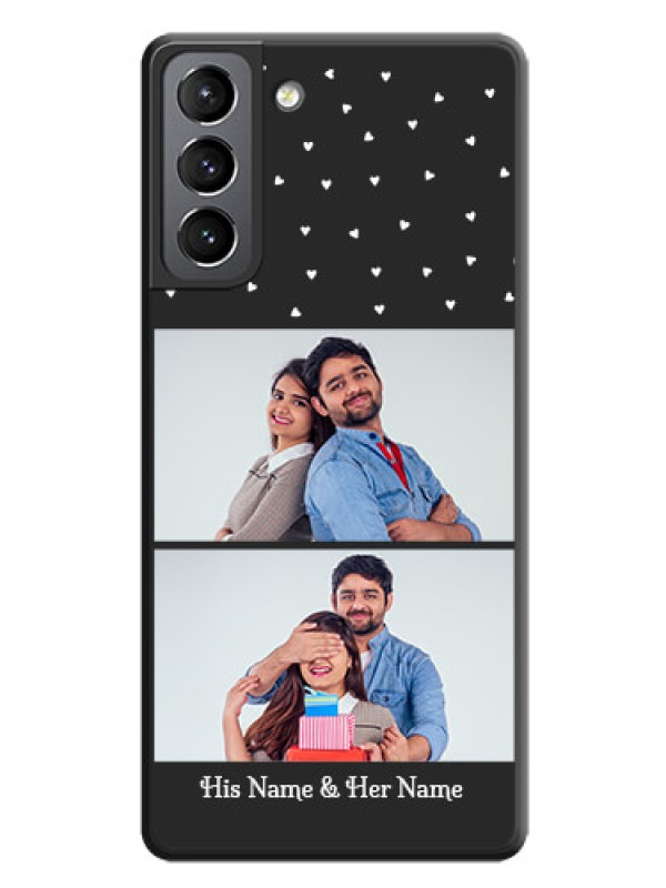 Custom Miniature Love Symbols with Name on Space Black Custom Soft Matte Back Cover - Galaxy S21 Plus