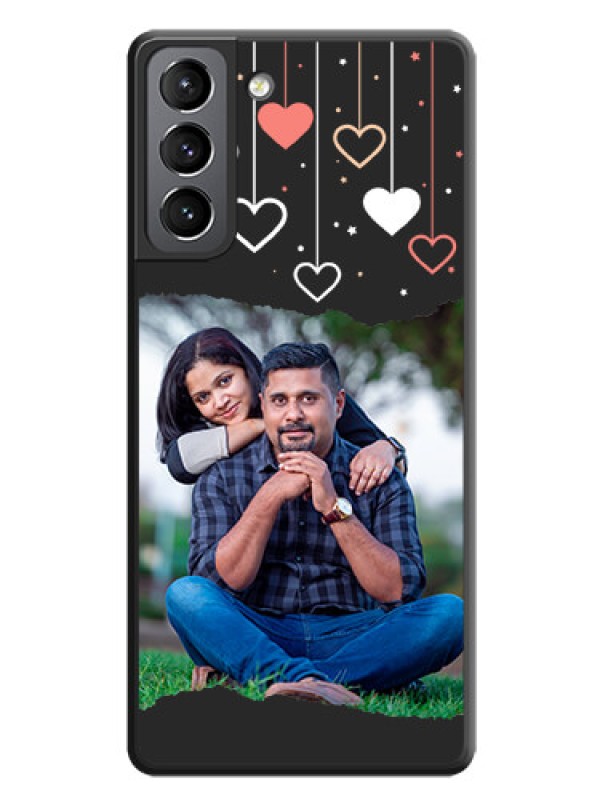 Custom Love Hangings with Splash Wave Picture on Space Black Custom Soft Matte Phone Back Cover - Galaxy S21 Plus