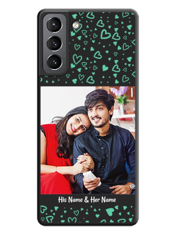 Custom Sea Green Indefinite Love Pattern on Photo on Space Black Soft Matte Mobile Cover - Galaxy S21 Plus