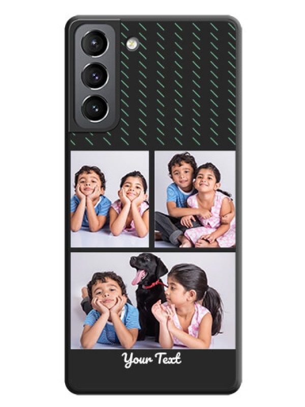 Custom Cross Dotted Pattern with 2 Image Holder  on Personalised Space Black Soft Matte Cases - Galaxy S21 Plus