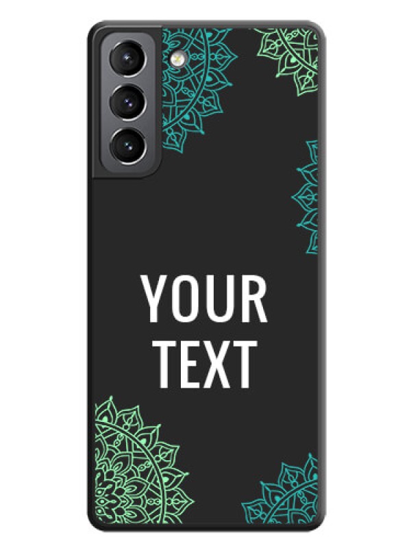 Custom Your Name with Floral Design on Space Black Custom Soft Matte Back Cover - Galaxy S21 Plus