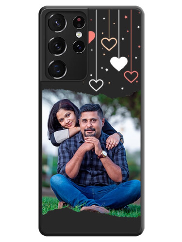 Custom Love Hangings with Splash Wave Picture on Space Black Custom Soft Matte Phone Back Cover - Galaxy S21 Ultra