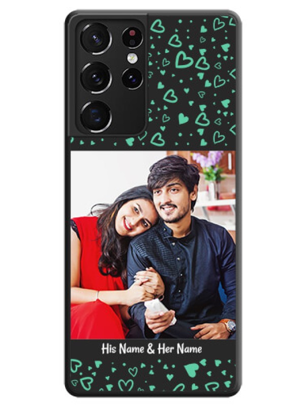Custom Sea Green Indefinite Love Pattern on Photo on Space Black Soft Matte Mobile Cover - Galaxy S21 Ultra