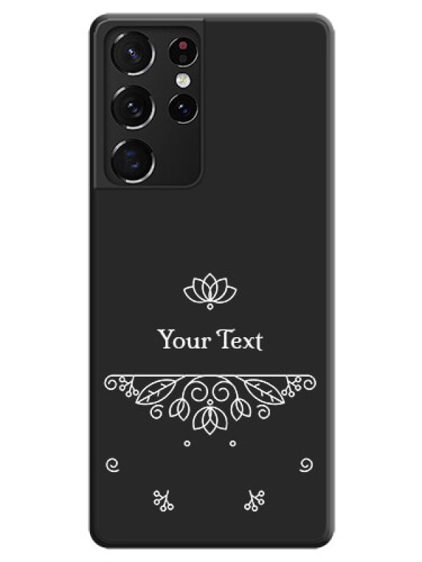 Custom Lotus Garden Custom Text On Space Black Personalized Soft Matte Phone Covers -Samsung Galaxy S21 Ultra